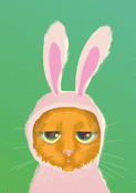 Chat d&eacute;guis&eacute; en lapin de P&acirc;ques